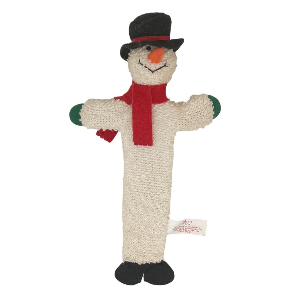 Vintage Russ Plush Soft Snowman Bookmark Holiday Decor